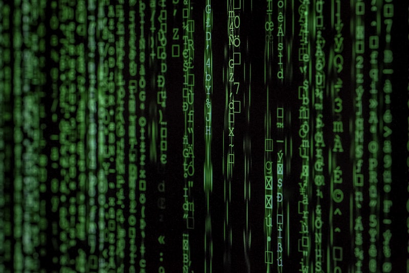 Lines of green code on a dark computer screen